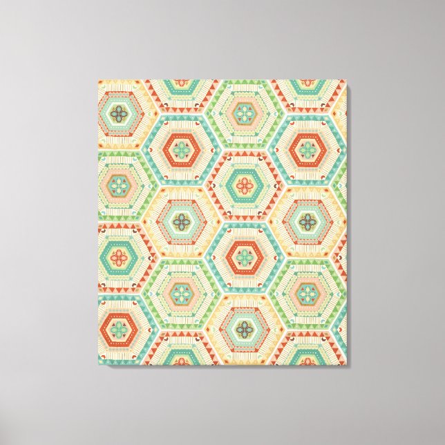 Toile Étape Geo Sud-Ouest | Motif de l'Hexagon du sud-ou (Recto)