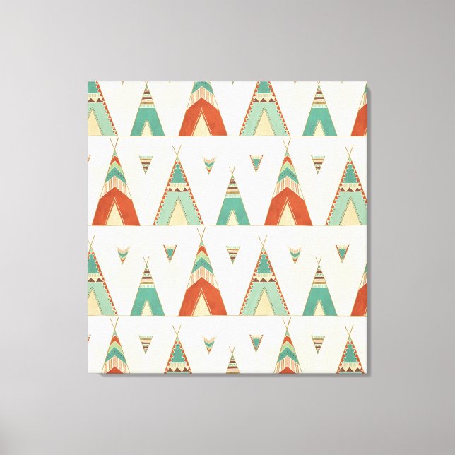 Toile Étape Geo Sud-Ouest | Motif géométrique Teepee (Recto)