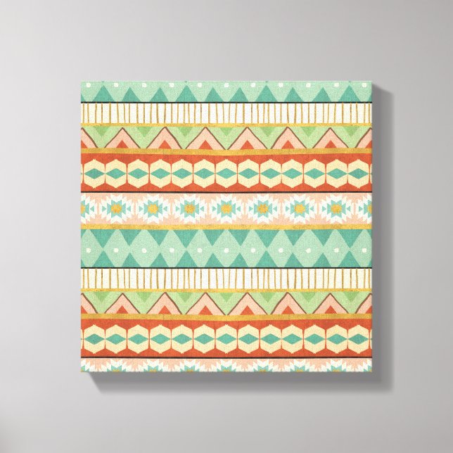 Toile Étape Geo Sud-Ouest | Motif tribal aquarelle (Recto)