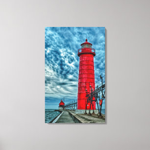 Toile États-Unis, Grand Haven, Michigan, Lighthouse