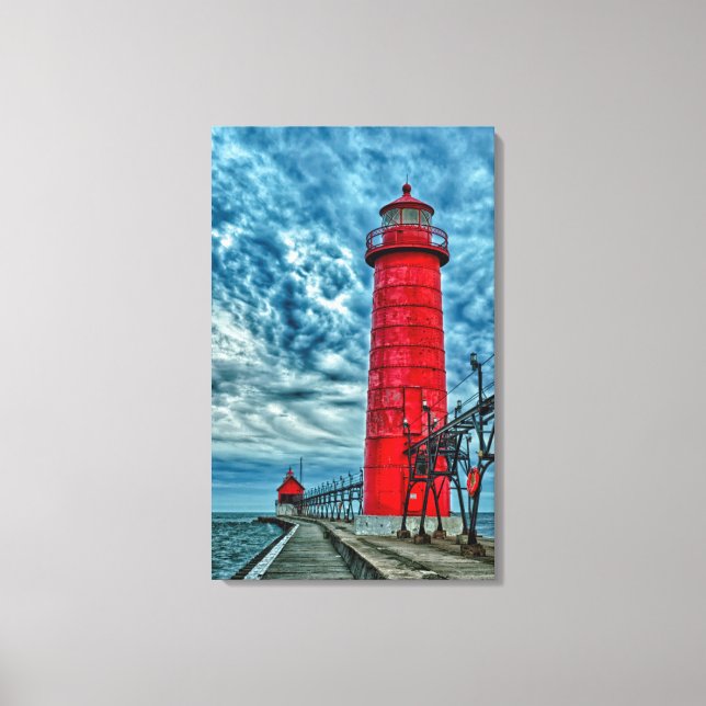 Toile États-Unis, Grand Haven, Michigan, Lighthouse (Recto)