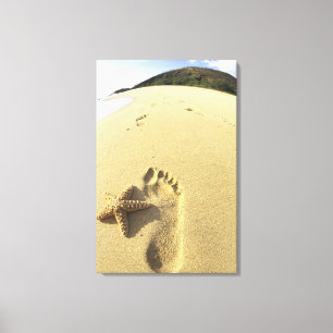 Toile États-Unis, Hawaï, Maui, Makena Beach, Empreinte e