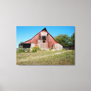 Toile États-Unis, Kansas, Vieille grange rouge