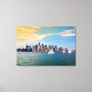 Toile États-Unis, Massachusetts. Skyline du front de mer
