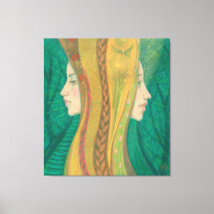 Toile Été, Gaja, Déesse forestière, imaginaire art surré