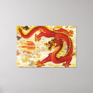 Toile Étendue De Dragon De Feu