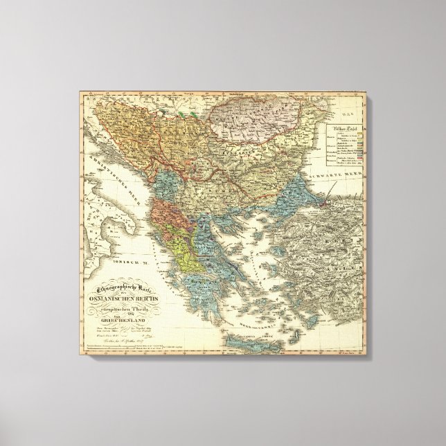 Toile Ethnographic Map of Ottoman (Recto)