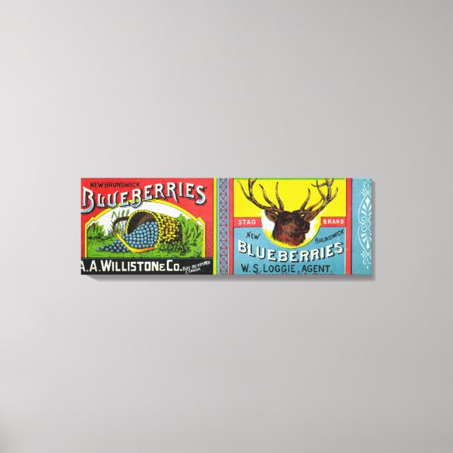 Toile Étiquette de bleuets du Nouveau-Brunswick (Recto)