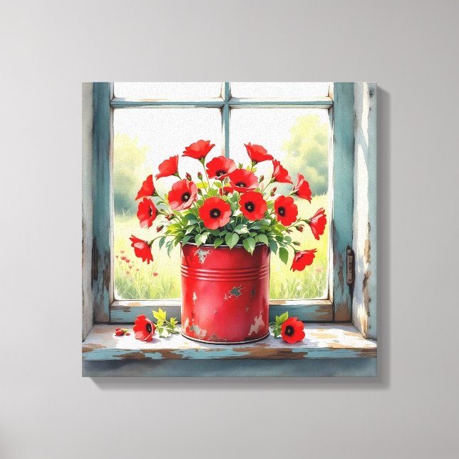 Toile Étiquette de café rouge des papilles rouges (Recto)