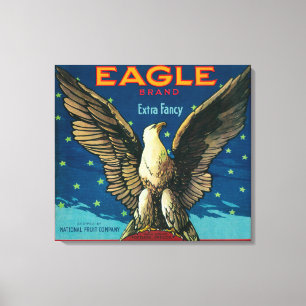 Toile Étiquette de caisse d'Eagle Apple