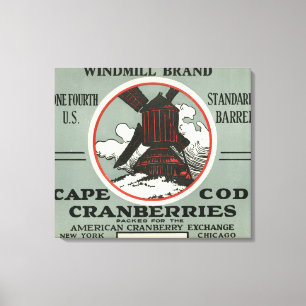 Toile Étiquette de canneberge de marque de moulin à ve