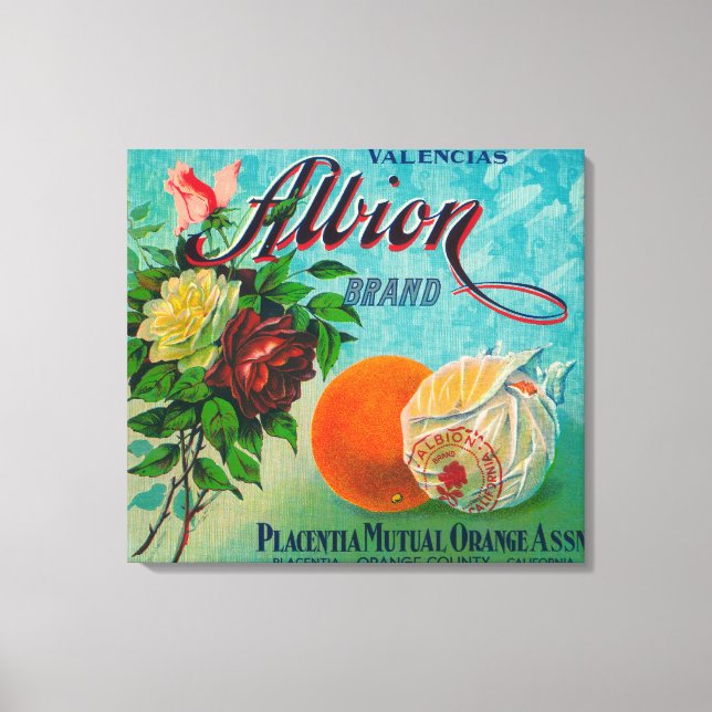 Toile Étiquette de la marque Albion Citrus Crate (Recto)