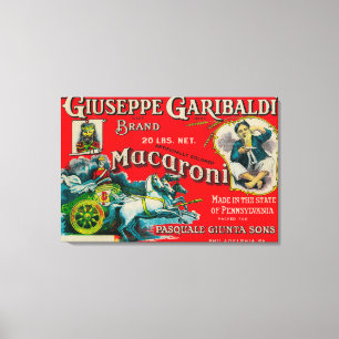 Toile Étiquette de macaronis de Giuseppe Garibaldi