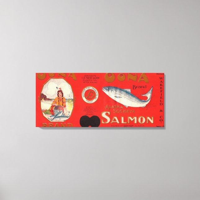 Toile Étiquette Saumon Oona Brand (Recto)