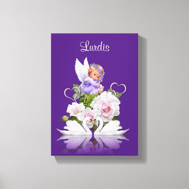 Toile étirée Angle d'impression Blanc Cygnes pourp (Recto)