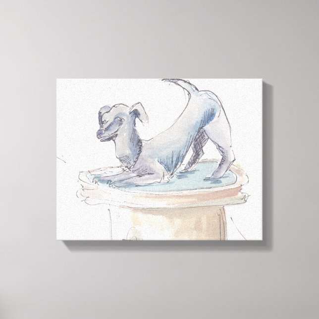Toile étirée "Aquarelle Sketch/Chien Londres" (Recto)