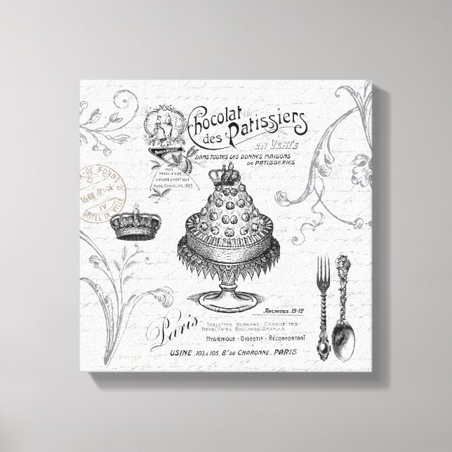 Toile étirée de gâteau français vintage (Recto)
