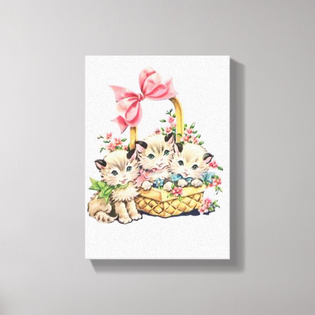 Toile étirée Imprimer Chaton de Pâques (Recto)