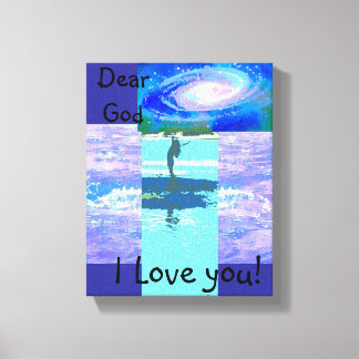 Toile étirée Imprimer Cher Dieu, je t'aime !