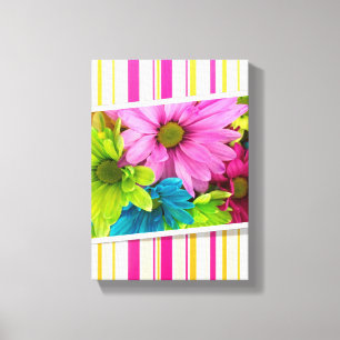 Toile étirée Imprimer Fête des Mères Bande florale