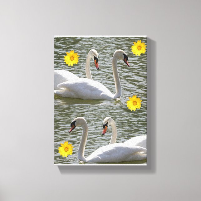 Toile étirée Imprimer Fête des Mères Swan (Recto)