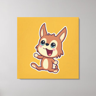 Toile étirée Imprimer Happy Hop Doggo