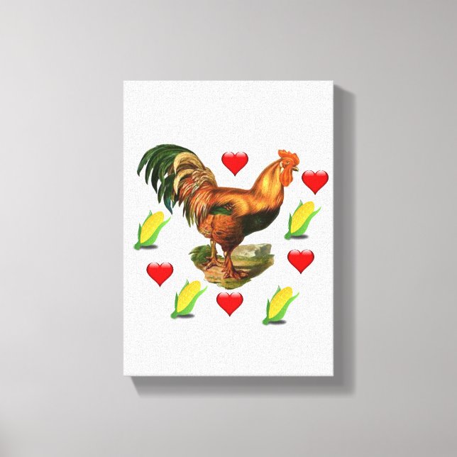 Toile étirée Imprimer Rooster de la Saint-Valentin (Recto)