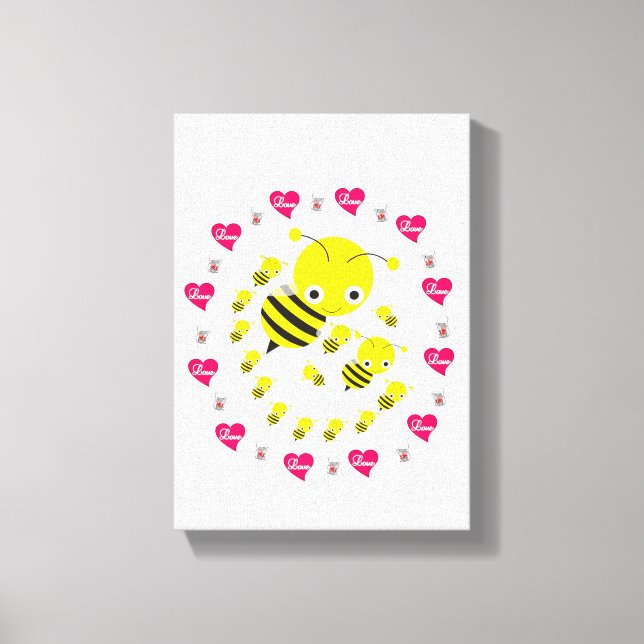 Toile étirée Imprimer Saint Valentin Bumblebee (Recto)
