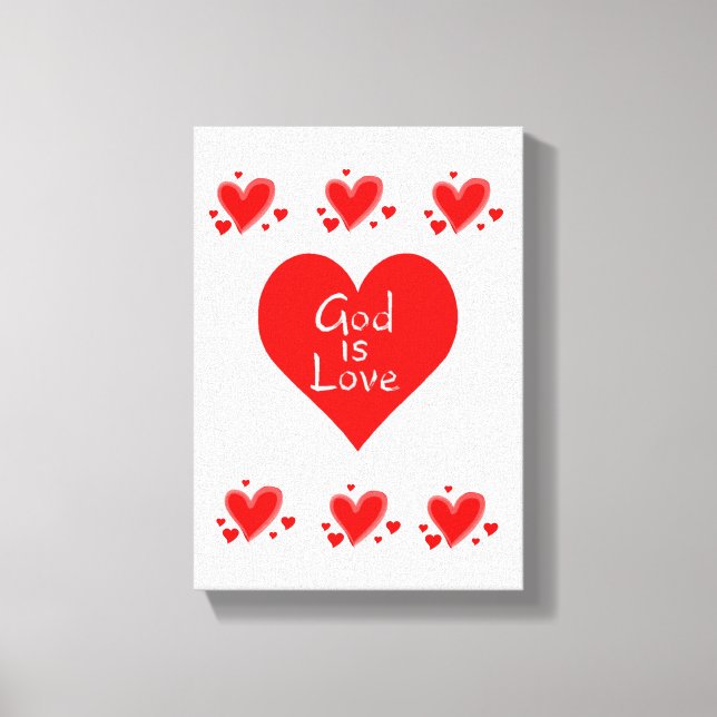 Toile étirée Imprimer Saint Valentin Dieu est bon (Recto)