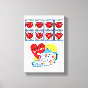 toile étirée Imprimer Saint Valentin Vintage