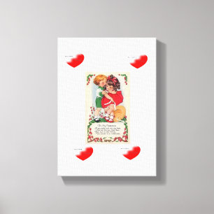 toile étirée Imprimer Saint Valentin Vintage