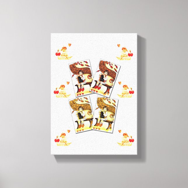 toile étirée Imprimer Saint Valentin Vintage (Recto)