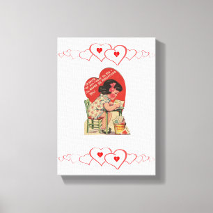 toile étirée Imprimer Saint Valentin Vintage