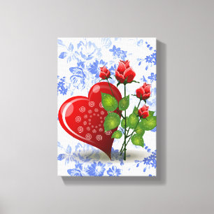 toile étirée Imprimer Saint Valentin Vintage
