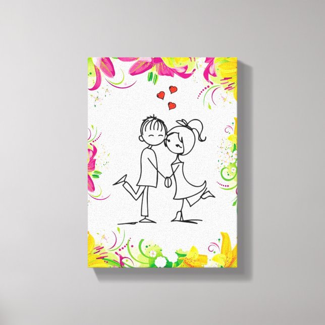 toile étirée Imprimer Saint Valentin Vintage (Recto)