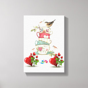 toile étirée Imprimer Saint Valentin Vintage