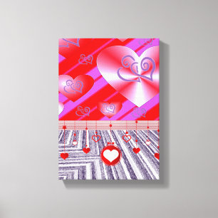 toile étirée Imprimer Saint Valentin Vintage