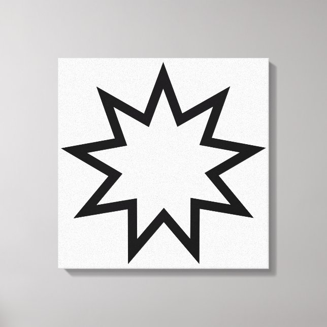 Toile Étoile à neuf points (Symbole de la foi bahaï) (Recto)
