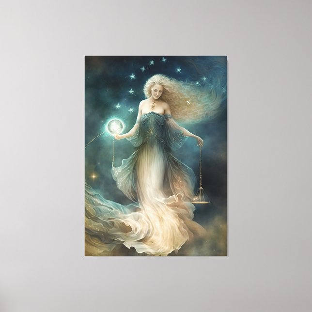 Toile Étoile signe Libra déesse, être céleste, zodiaque (Recto)