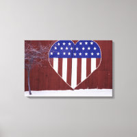 Étoiles et rayures en forme de coeur