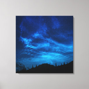 TOILE ÉTOILES LUMINEUSES DANS UN CIEL NOIR ET BLEU