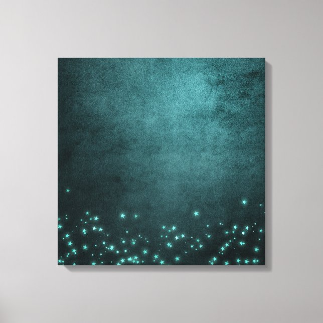 Toile Étoiles Mystic Twilight | Luminosité de néon vert  (Recto)