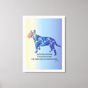 Toile Être comme ouragan et tigre BULL TERRIER art
