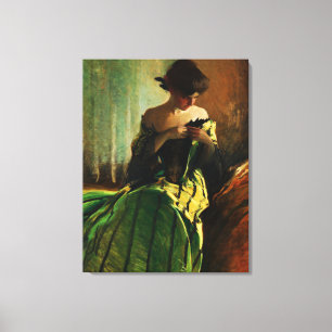 Toile Étude en noir et vert par John White Alexander