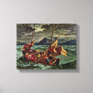 Toile Eugene Delacroix - Le Christ dans la mer de Galilé