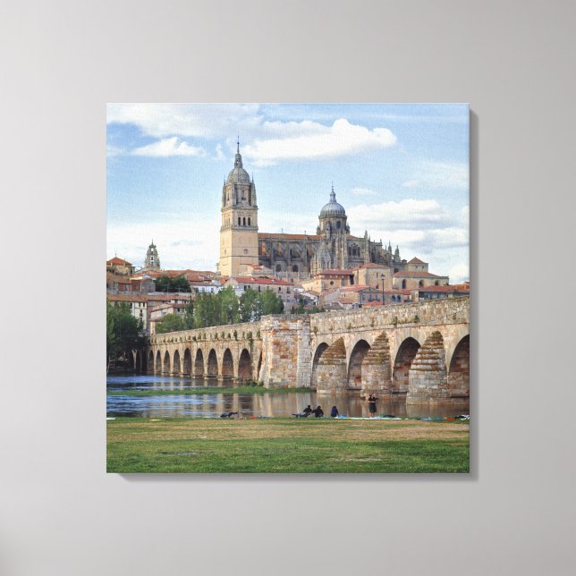 Toile Europe, Espagne, Salamanque. Le pont romain sur (Recto)