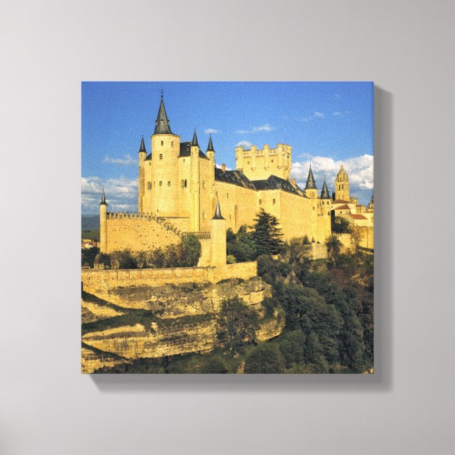 Toile Europe, Espagne, Ségovie. L'imposant Alcazar, (Recto)