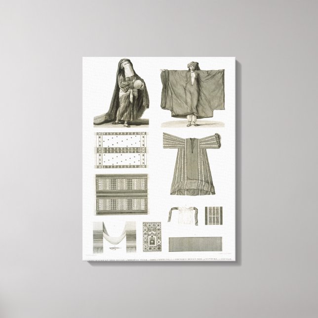 Toile Exemples de costumes égyptiens et de soie, de 'Des (Recto)