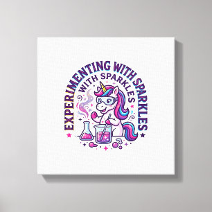 Toile Expérience de licorne avec publicité coupée en sci