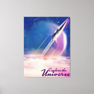 Toile Explorer l'affiche de l'espace Vintage Universe